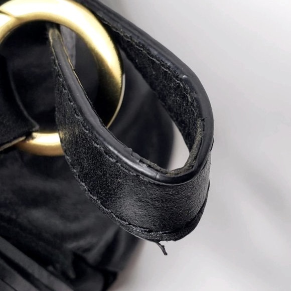 Sereta Black Leather and Suede Mix Shoulder Purse - Picture 14 of 14